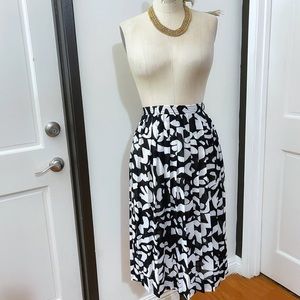 Vintage Black and White Pleated Skirt